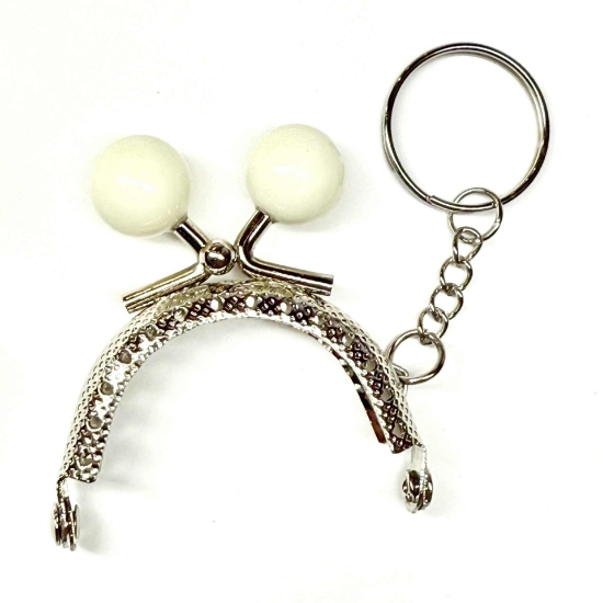 Picture of Purse Handle 5cm White w/ key ring Silver x1