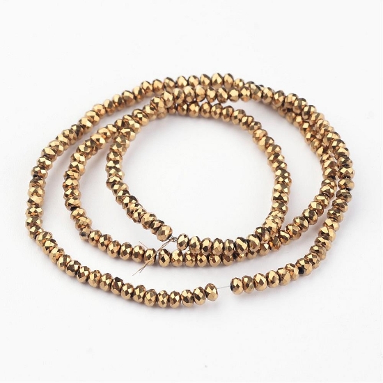 Picture of Faceted Rondelle 2x3mm Gold Plated x34cm 