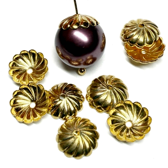 Picture of Bead Cap 10mm Gold Plated x20