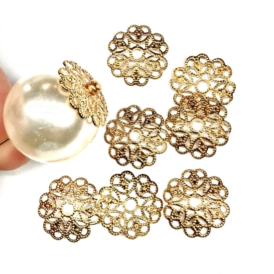 Picture of Bead Cap 20mm filigree Gold Plated x2