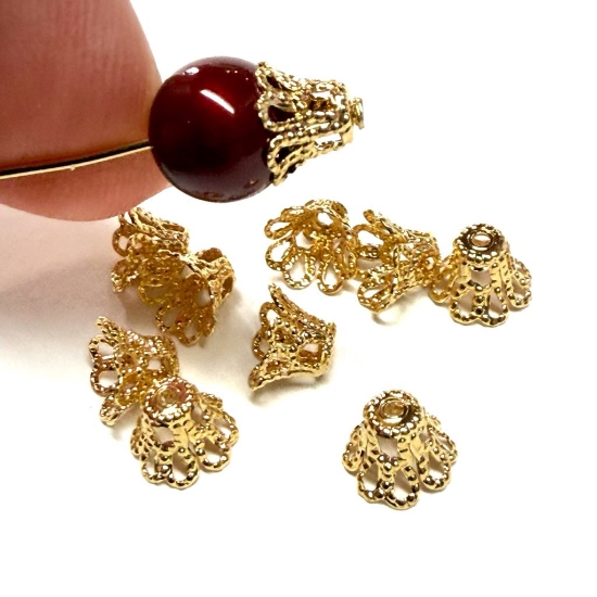 Picture of Bead Cap 7x5mm Gold Plate x20