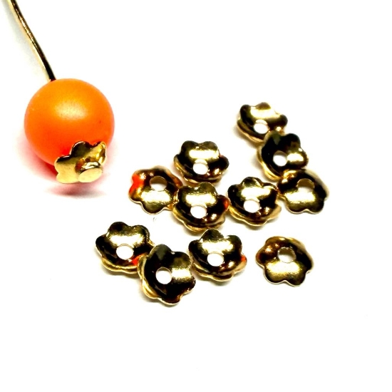 Picture of Bead Cap 4mm scalloped round Gold Plated x100