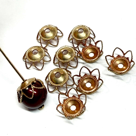 Picture of 14kt Gold-Filled Bead Cap 10mm filigree x1