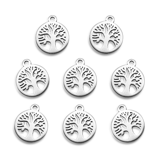 Picture of Stainless Steel Charm Tree of Life 10mm round x1