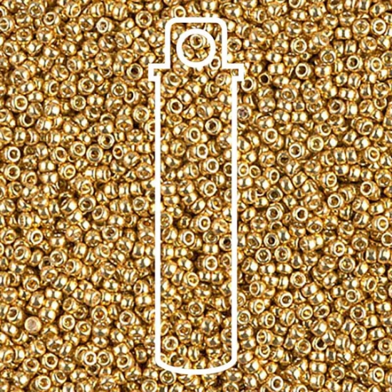 Picture of Miyuki Rocaille 15/0 4202 Duracoat Galvanized Gold x8,2g