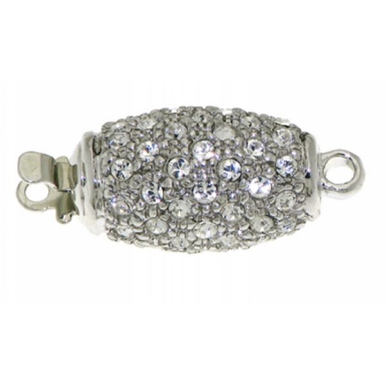 Picture of Neumann Clasp 20x10mm  w/ Swarovski Crystals Rhodium Plated x1