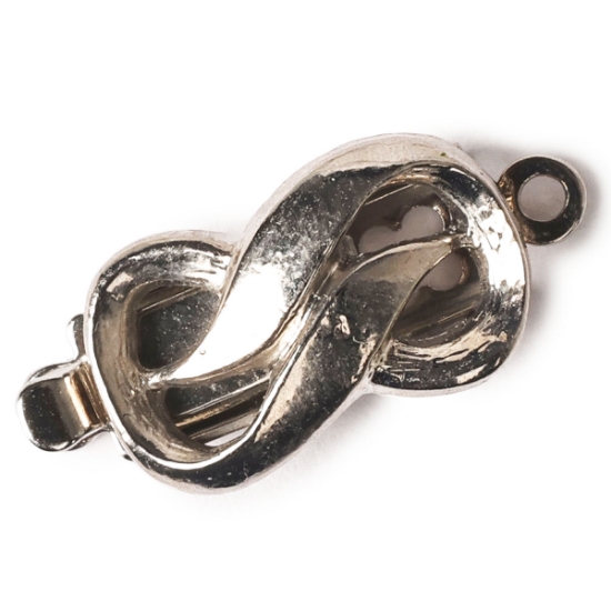Picture of Neumann Clasp Infinity Rings 13x7mm Rhodium Plated x1