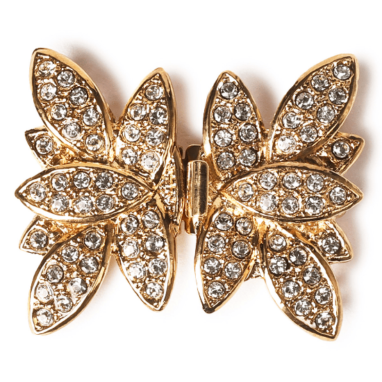 Picture of Neumann Dancing Butterflies Box Clasp 3-strand 23x27mm 23kt Gold Plate x1