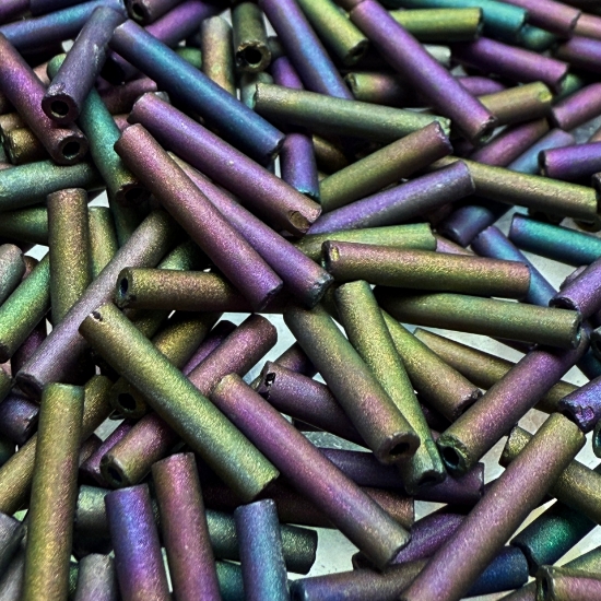 Picture of Matsuno Bugle Bead #5 - 12mm 613M Iris Mat Purple x10g