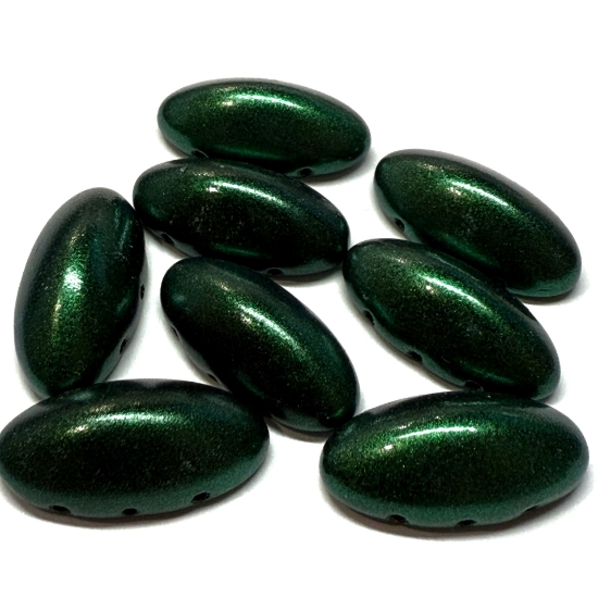 Picture of Athos 3-hole Par Puca bead 20x10mm Metallic Emerald x1