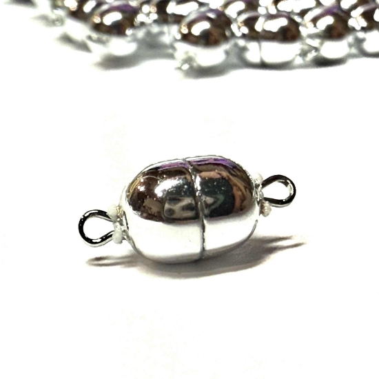 Picture of Acrylic Power Magnetic Clasp Silver 6x8mm Gold x1