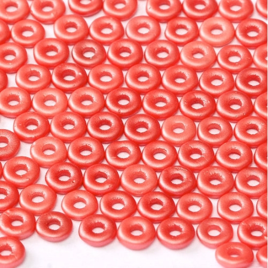 Picture of O Bead 4mm Pastel Dark Coral x8g