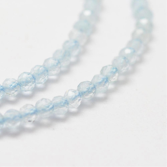 Picture of Aquamarine bead 2mm faceted round x38cm