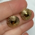 Picture of Stainless Steel Ear stud 15.5mm flat round w/ loop 18kt Gold Plated x2
