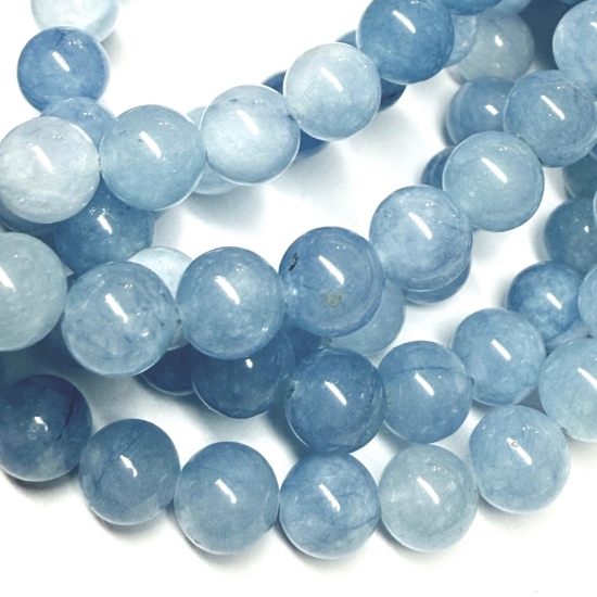 Picture of Jade bead (dyed) (Aquamarine imitation) 8mm round x38cm
