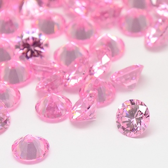 Picture of Cubic Zirconia 6mm faceted round Pearl Pink x4