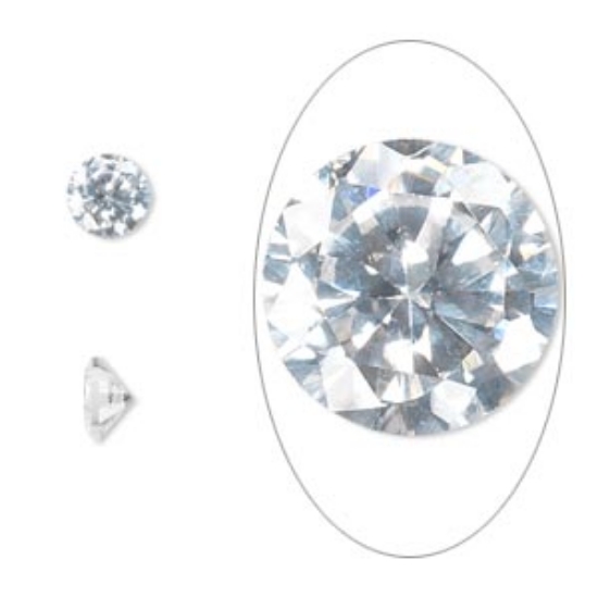 Picture of Cubic Zirconia Gem 8mm faceted round x10