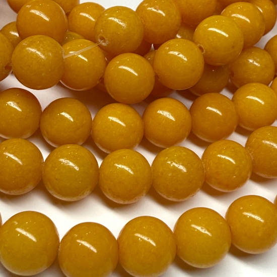 Picture of Mountain "Jade" bead 10mm round Orange x40cm