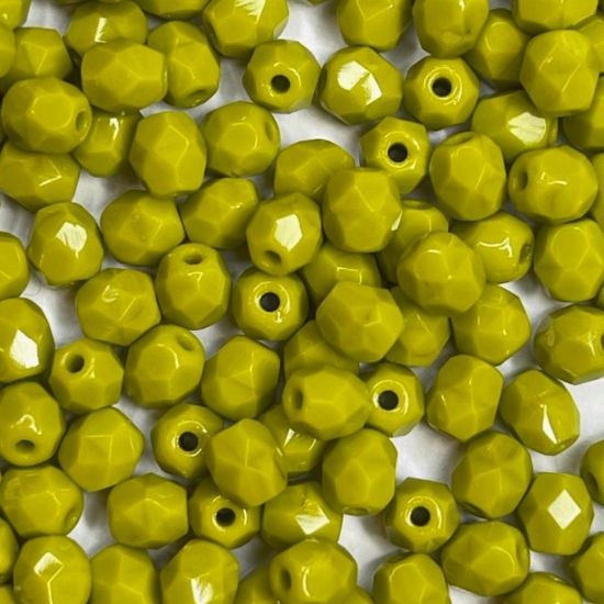Picture of Fire-Polished 4mm Opaque Olivine x100