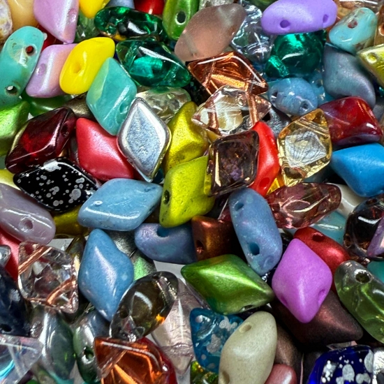 Picture of GemDuo 2-hole 5x8mm Color Mix x10g
