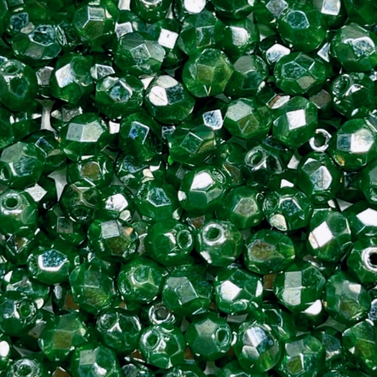 Picture of Fire-Polished 4mm Dark Peridot Luster x100