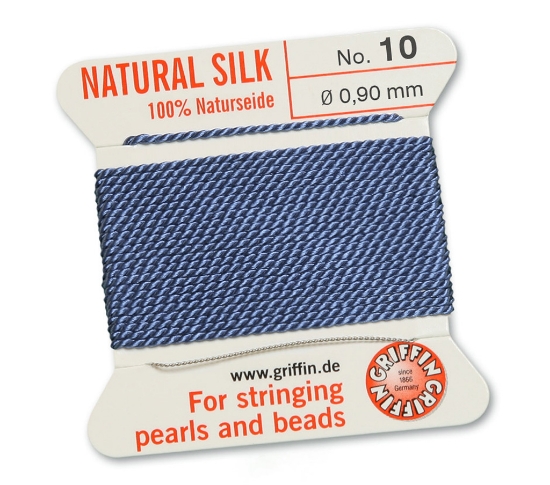 Picture of Griffin Silk Beading Cord & Needle size #10 - 0,90mm Blue x2m