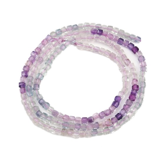Image de Fluorite beads Table Cut 2x2x2mm faceted cube x38cm