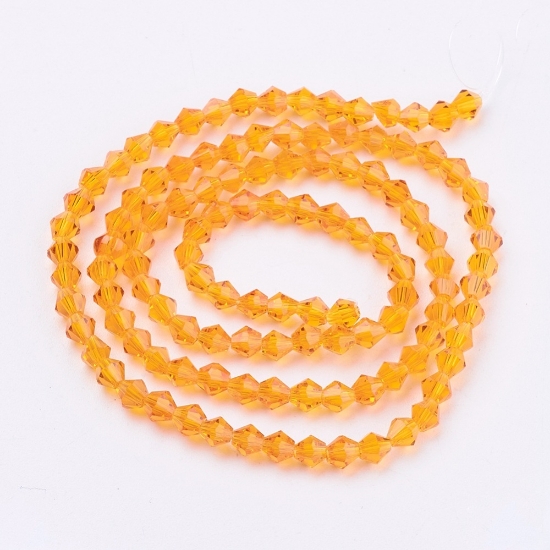 Picture of Bicone Glass bead 4mm Orange x30cm
