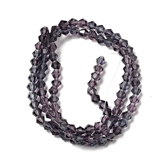 Picture of Bicone Glass bead 4mm Purple x30cm