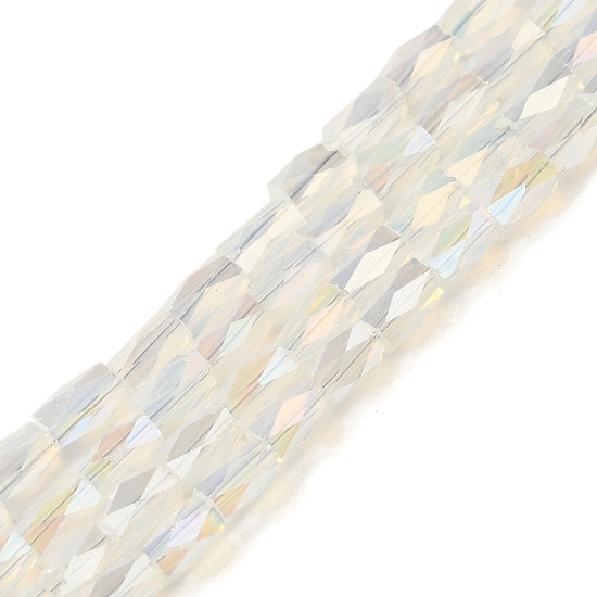 Picture of Faceted Tube  4x2mm Snow White AB x100