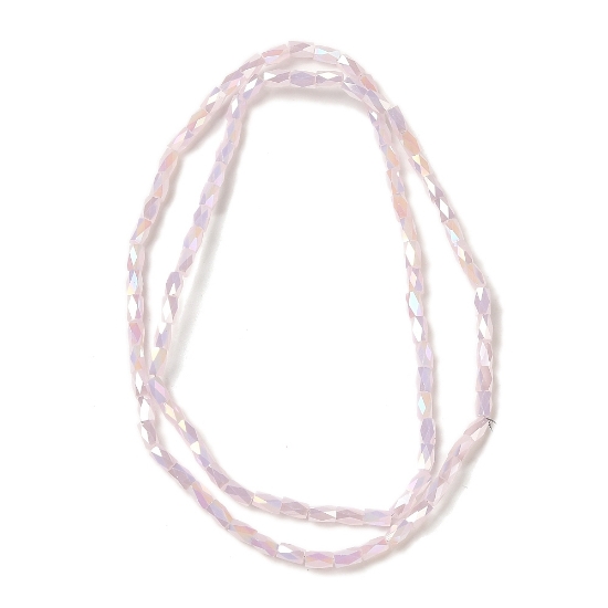 Picture of Faceted Tube  4x2mm Peal Pink AB x100