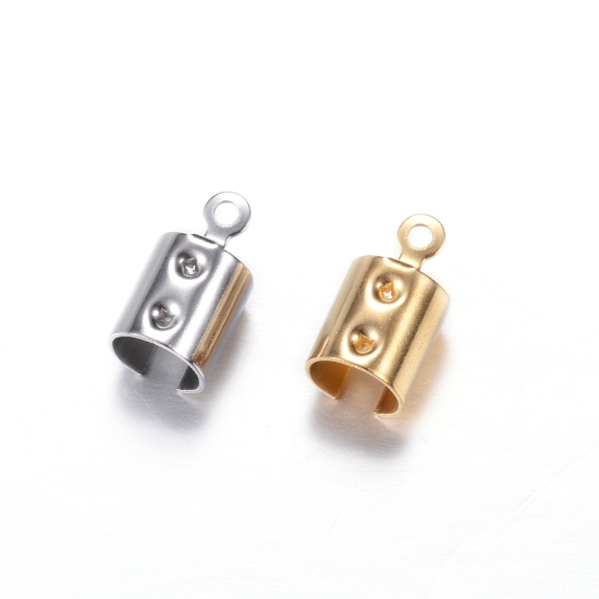 Picture of Stainless Steel Fold-Over Crimp End 6mm Gold x10 