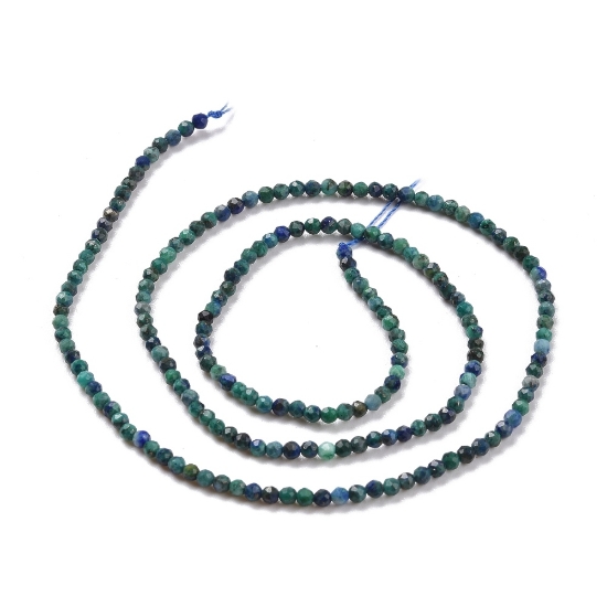 Picture of Chrysocolla & Lapis Lazuli bead 2mm faceted round x39cm
