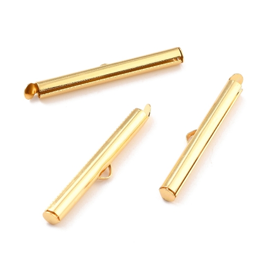 Picture of Stainless Steel Slide End Tube 35mm 18kt Gold Plated x10