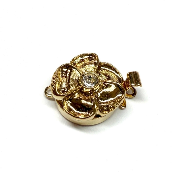 Picture of Neumann Clasp 13mm Flower w/ Swarovski  23kt Gold Plated x