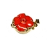 Picture of Neumann Clasp 13mm Flower w/ Swarovski and Enamel Orange 23kt Gold Plated x1