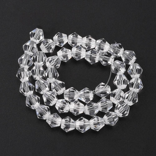 Picture of Bicone Glass bead 6mm Crystal x45