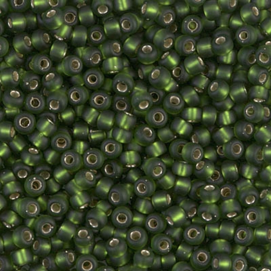 Picture of Miyuki Rocaille 8/0 26F Mat Silver Lined Olive x10g