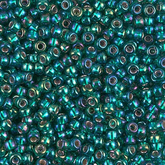 Picture of Miyuki Rocaille 8/0 1017 Silver Lined Emerald AB x10g