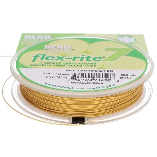 Picture of Flexrite 7-strand 0.45mm Metallic Satin Gold x30m