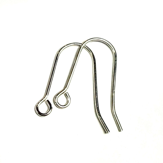Picture of 925 Silver Earwire fishhook 16mm w/ open loop x2