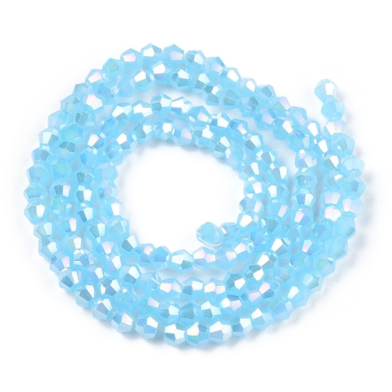 Picture of Bicone Glass bead 3mm Light Aqua AB x38cm