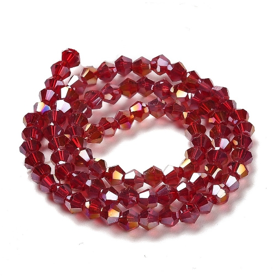Picture of Bicone Glass bead 3mm Garnet AB x38cm