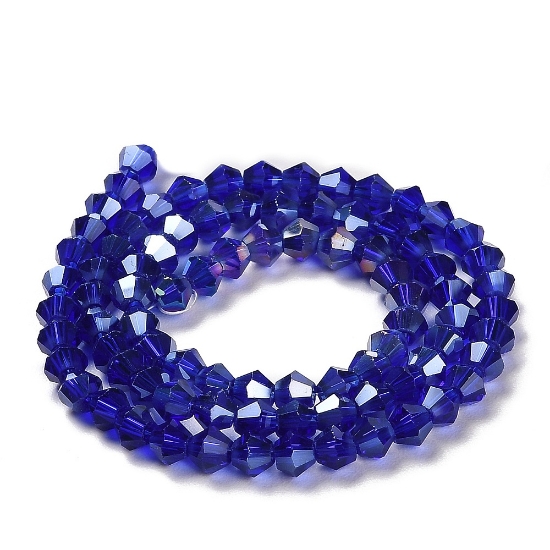 Picture of Bicone Glass bead 3mm Dark Blue AB x38cm