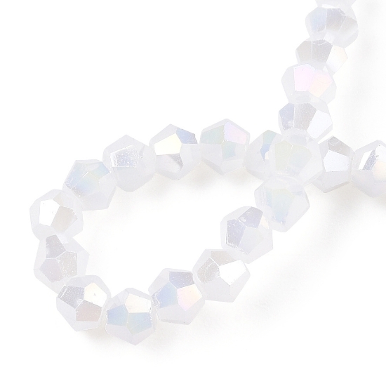Picture of Bicone Glass bead 3mm White AB x38cm