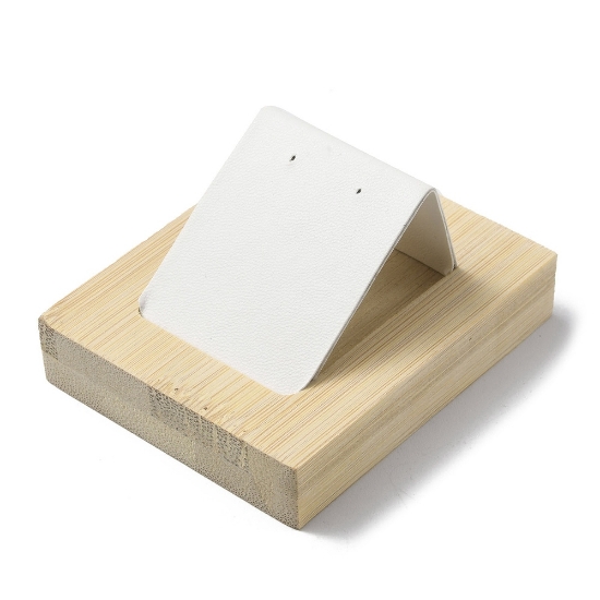 Picture of Pivo Wood & PU Leather Earring Cube x1