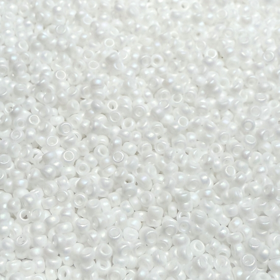 Picture of Miyuki Rocaille 15/0 402FR Mat Opaque White AB x10g