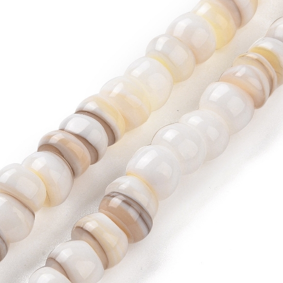 Picture of Shell Beads 7x4mm rondelle Shell White x38cm