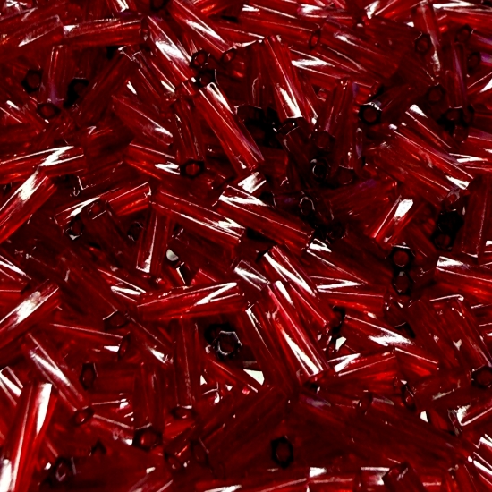 Picture of Miyuki Twist Bugle 6mm 1716 Dyed Transparent Cranberry x10g 