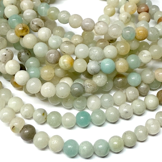 Picture of Amazonite Flower bead 4mm round x38cm